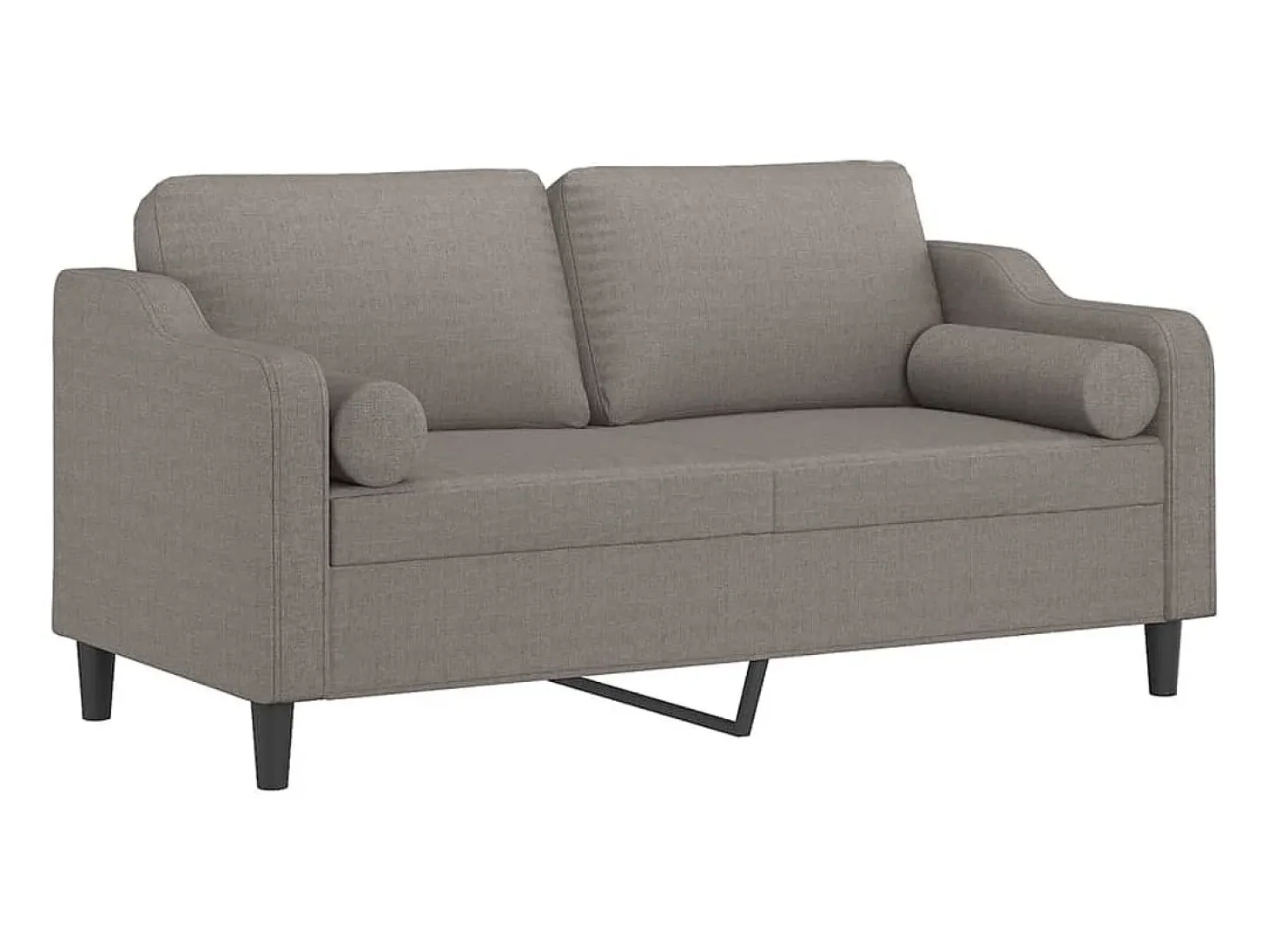 Sofá de 2 plazas con cojines tela gris taupe 140 cm