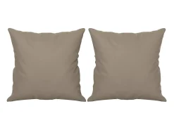 Sofá de 2 plazas con cojines tela microfibra gris taupe 140 cm