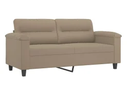 Sofá de 2 plazas con cojines tela microfibra gris taupe 140 cm