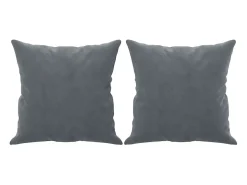 Sofá de 2 plazas con cojines terciopelo gris oscuro 140 cm