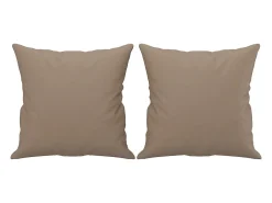 Sofá de 3 plazas con cojines cuero sintético capuchino 180 cm