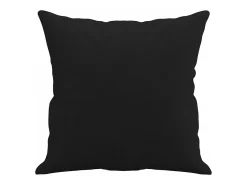 Sofá de 3 plazas con cojines tela de microfibra negro 180 cm