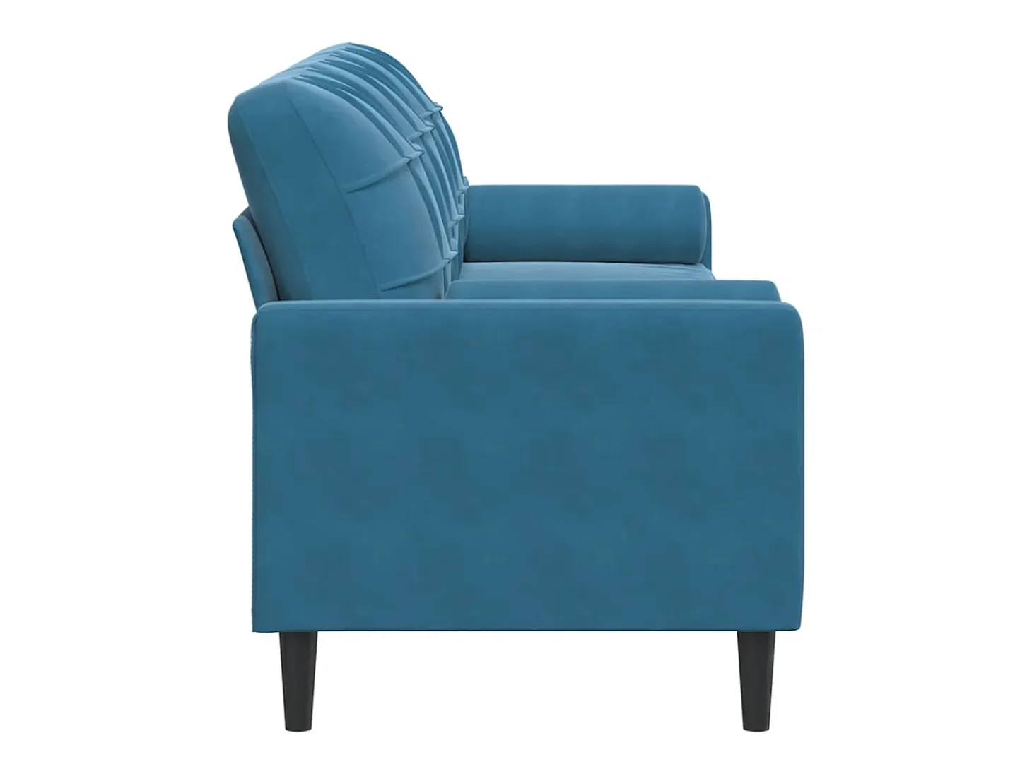 Sofá de 3 plazas con cojines terciopelo azul 210 cm