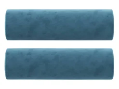 Sofá de 2 plazas con cojines terciopelo azul 140 cm