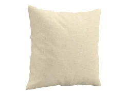 Sofá de 3 plazas con cojines tela color crema 180 cm