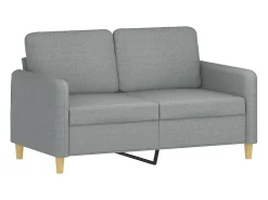 Sofá de 2 plazas con cojines tela gris claro 120 cm