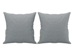 Sofá de 2 plazas con cojines tela gris claro 120 cm