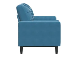 Sofá de 2 plazas con cojines terciopelo azul 120 cm