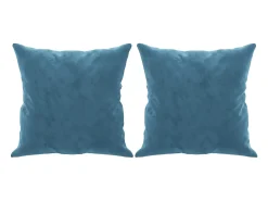 Sofá de 2 plazas con cojines terciopelo azul 120 cm