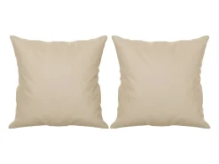 Sofá de 2 plazas con cojines tela microfibra color crema 120 cm
