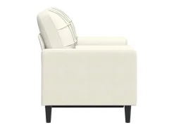 Sofá de 2 plazas con cojines terciopelo color crema 120 cm
