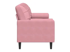 Sofá de 3 plazas con cojines terciopelo rosa 180 cm