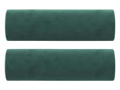Sofá de 2 plazas con cojines terciopelo verde oscuro 140 cm