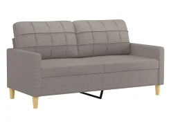 Sofá de 2 plazas con cojines tela gris taupe 140 cm
