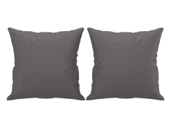 Sofá de 2 plazas con cojines cuero sintético gris 120 cm