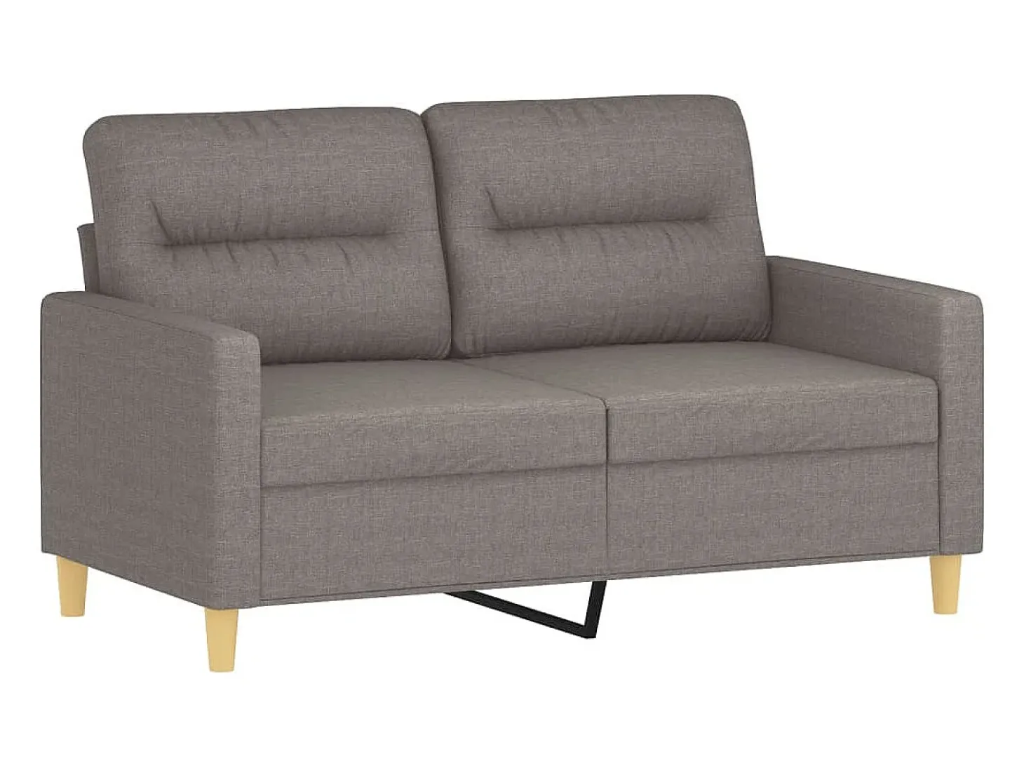 Sofá de 2 plazas con cojines tela gris taupe 120 cm