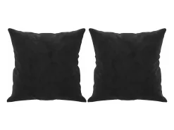 Sofá de 2 plazas con cojines terciopelo negro 120 cm