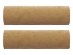Sofá de 2 plazas con cojines terciopelo marrón 140 cm
