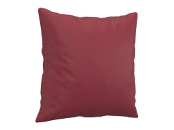 Sofá de 2 plazas con cojines cuero sintético rojo tinto 140 cm