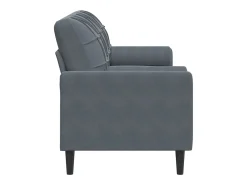 Sofá de 3 plazas con cojines terciopelo gris oscuro 180 cm