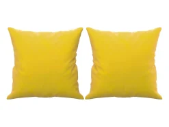 Sofá de 3 plazas con cojines terciopelo amarillo 180 cm