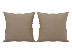 Sofá de 2 plazas con cojines cuero sintético capuchino 140 cm