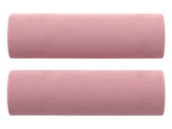 Sofá de 3 plazas con cojines terciopelo rosa 180 cm
