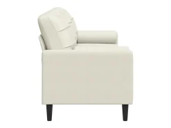 Sofá de 3 plazas con cojines terciopelo color crema 210 cm