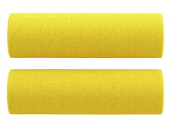 Sofá de 2 plazas con cojines tela amarillo claro 120 cm