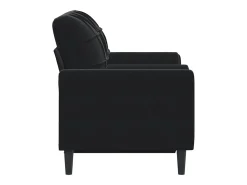 Sofá de 2 plazas con cojines terciopelo negro 120 cm