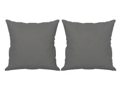 Sofá de 2 plazas con cojines tela microfibra gris oscuro 140 cm