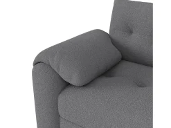 Sofá de 2 plazas con compartimentos de almacenaje y mesa auxiliar - Tela Teddy Gris
