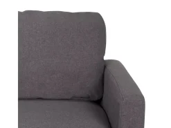 Sofá de 3 plazas con reposabrazos y puff de elegante tejido de salón moderno Steffy - Gris