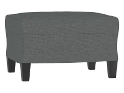 Sofá de 3 plazas con taburete de tela gris oscuro 180 cm