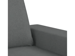 Sofá de 3 plazas con taburete de tela gris oscuro 180 cm