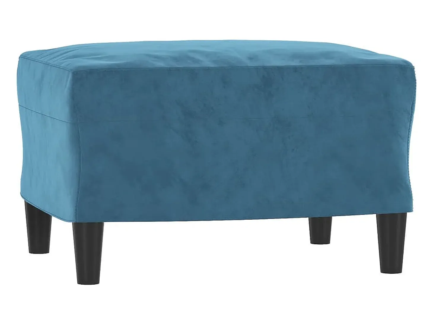 Sofá de 3 plazas con taburete de terciopelo azul 180 cm