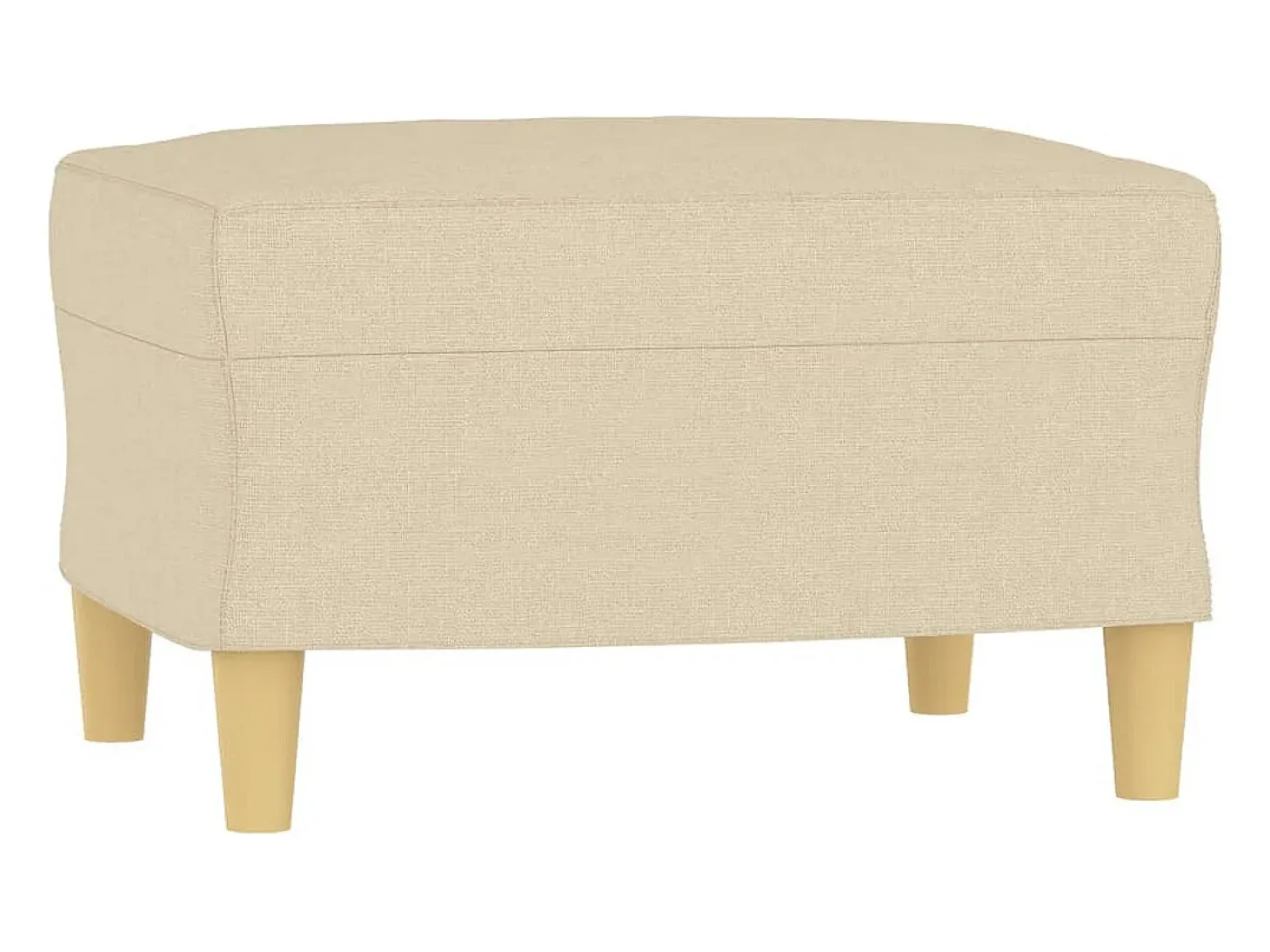 Sofá de 3 plazas con taburete de tela crema 180 cm