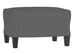 Sofá de 3 plazas con taburete de tela gris oscuro 180 cm