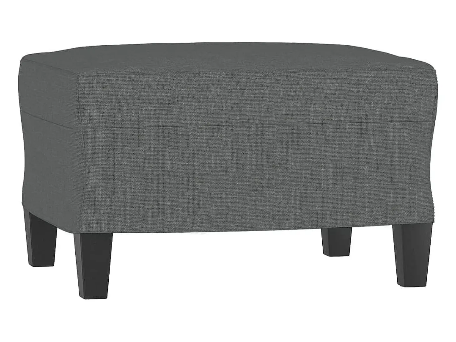Sofá de 3 plazas con taburete de tela gris oscuro 180 cm