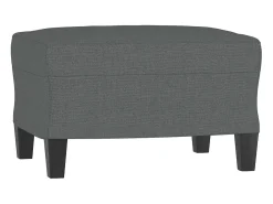 Sofá de 3 plazas con taburete de tela gris oscuro 180 cm