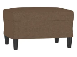 Sofá de 3 plazas con taburete de tela marrón 180 cm
