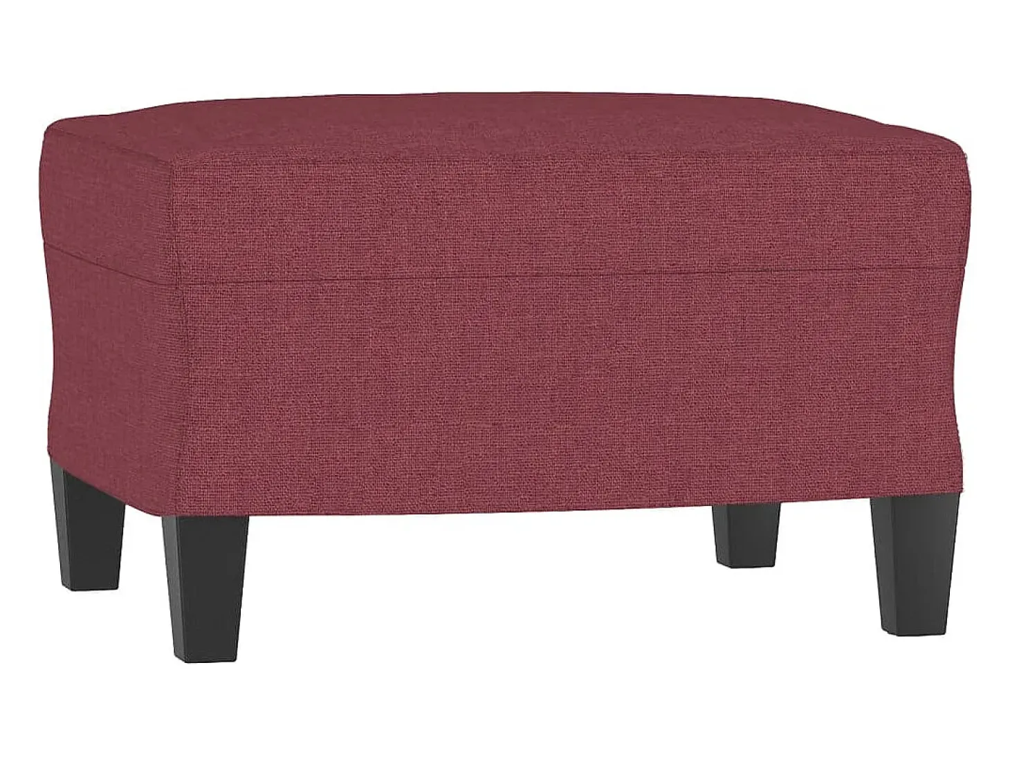Sofá de 3 plazas con taburete de tela rojo tinto 180 cm