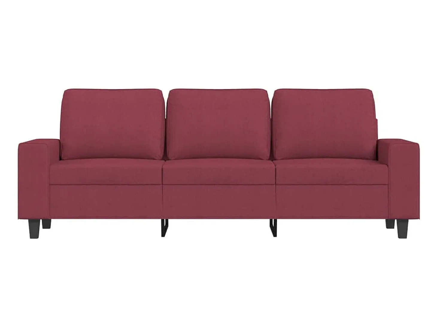 Sofá de 3 plazas con taburete de tela rojo tinto 180 cm