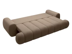 Sofá de 4 plazas convertible en tela color topo FRIDORA