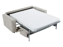 Sofá de 3 plazas convertible en chenilla gris claro colchón 12 cm ISISTIA