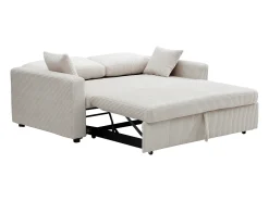 Sofá de 3 plazas convertible en pana beige INIZOR