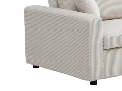 Sofá de 3 plazas convertible en pana beige INIZOR