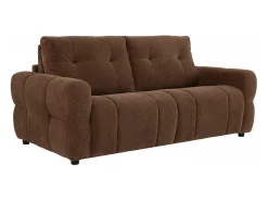 Sofá de 3 plazas convertible en chenilla marrón colchón 12 cm ECORIA