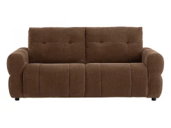 Sofá de 3 plazas convertible en chenilla marrón colchón 12 cm ECORIA