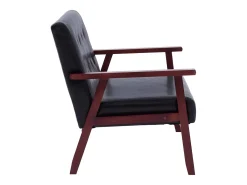 Sofá de 2 plazas cuero sintético negro PWFG32058